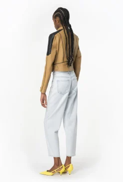 Jeans Pinko mom-fit in cotone con strappature