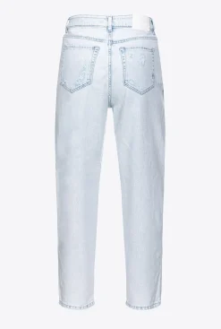 Jeans Pinko mom-fit in cotone con strappature