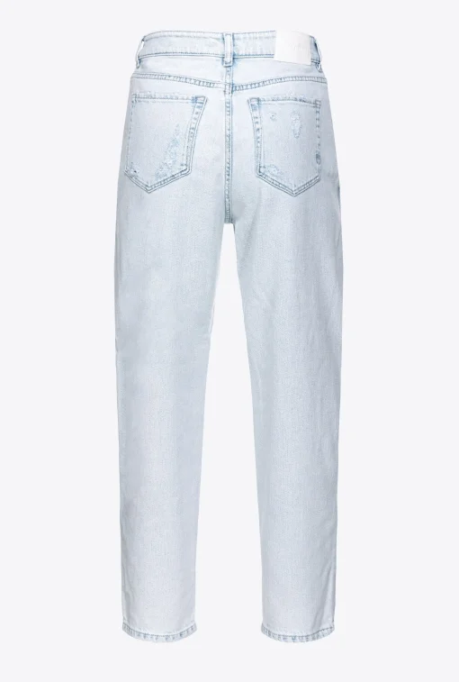 Jeans Pinko mom-fit in cotone con strappature