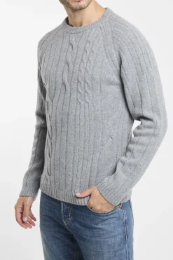 Maglia girocollo Daniele Fiesoli in lana merino con trecce