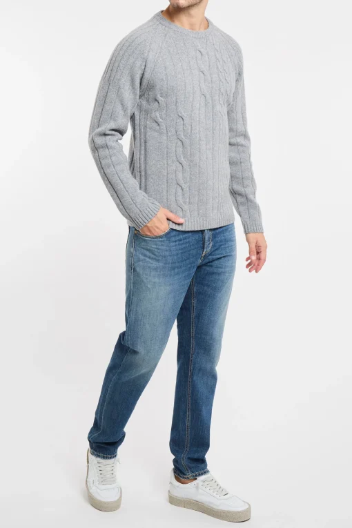 Maglia girocollo Daniele Fiesoli in lana merino con trecce