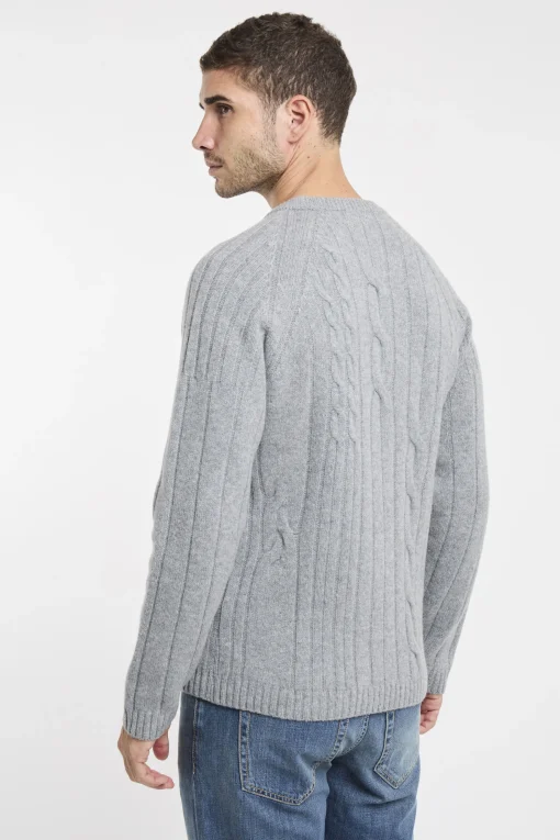 Maglia girocollo Daniele Fiesoli in lana merino con trecce