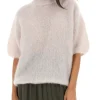 Maglia girocollo Dixie in kid mohair con manica al gomito