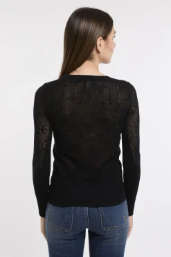 Maglia Pinko in rete semitrasparente con loghi