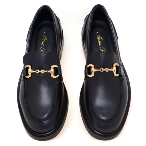 Mocassino Anna F. in pelle con morsetto