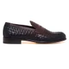 Mocassino Doucal's in pelle intrecciata anticata