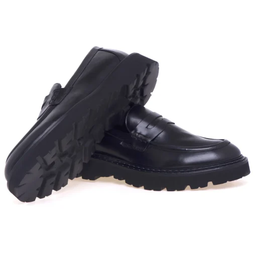Mocassino Pawelk's in pelle con suola in gomma extra light