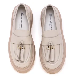 Mocassino Santoni in pelle con nappine