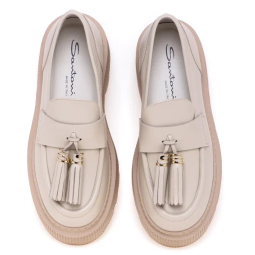 Mocassino Santoni in pelle con nappine