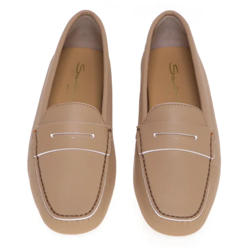 Mocassino Santoni in pelle martellata con gommini