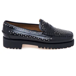 Mocassino Sebago Dan Studs in pelle spazzolata con suola carrarmato e borchie