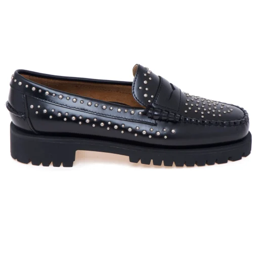Mocassino Sebago Dan Studs in pelle spazzolata con suola carrarmato e borchie