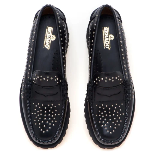 Mocassino Sebago Dan Studs in pelle spazzolata con suola carrarmato e borchie
