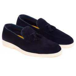 Mocassino tassel Doucal's in camoscio con fondo gomma