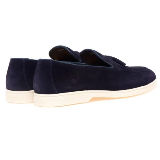 Mocassino tassel Doucal's in camoscio con fondo gomma