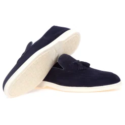 Mocassino tassel Doucal's in camoscio con fondo gomma