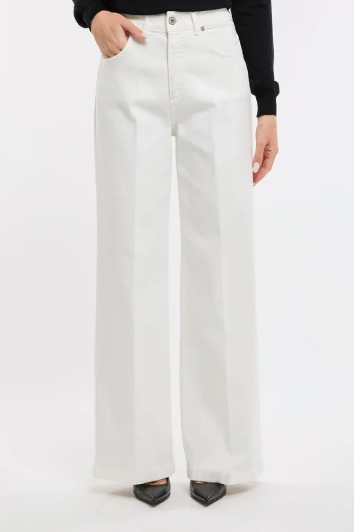 Pantalone 5 tasche a palazzo Dixie in cotone