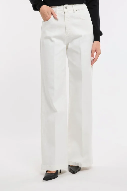 Pantalone 5 tasche a palazzo Dixie in cotone