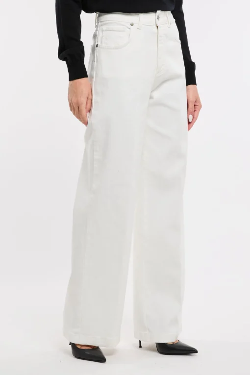 Pantalone 5 tasche a palazzo Dixie in cotone