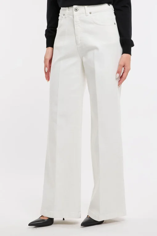 Pantalone 5 tasche a palazzo Dixie in cotone