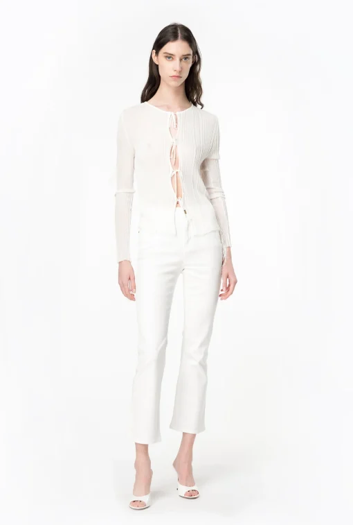 Pantalone bootcut Pinko in bull di cotone