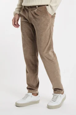 Pantalone Myths in velluto millerighe con pence