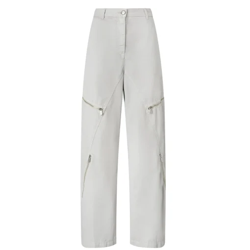 Pantaloni larghi Pinko in cotone con zip