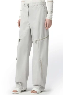 Pantaloni larghi Pinko in cotone con zip