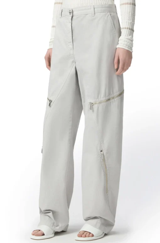 Pantaloni larghi Pinko in cotone con zip