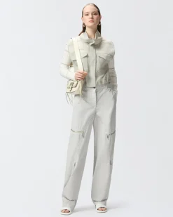 Pantaloni larghi Pinko in cotone con zip