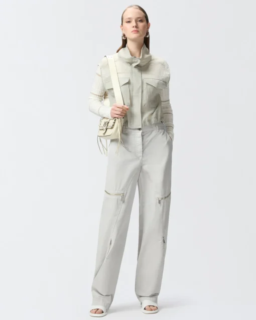 Pantaloni larghi Pinko in cotone con zip