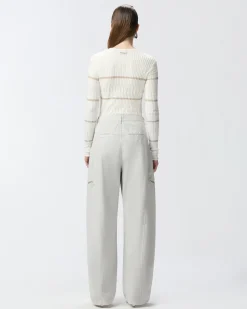 Pantaloni larghi Pinko in cotone con zip