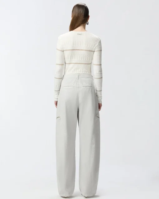 Pantaloni larghi Pinko in cotone con zip