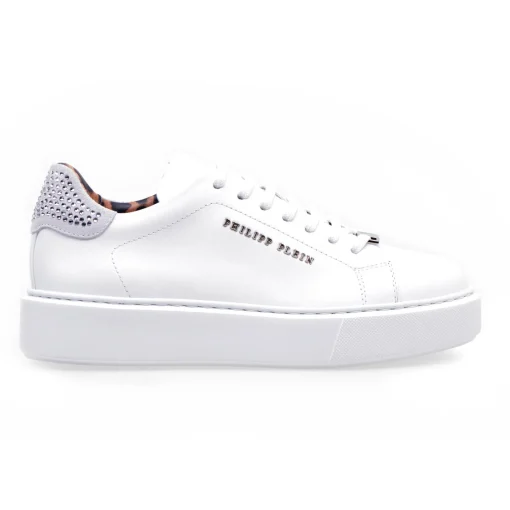 Philipp Plein Lo-Top Sneakers leather con strass