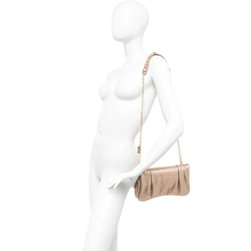 Pochette Gianni Chiarini Glenda in pelle laminata con tracolla