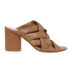 Sabot Fru.it in pelle con fasce intrecciate imbottite e tacco 80 mm.