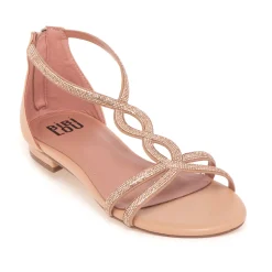 Sandalo basso Bibi Lou in ecopelle con strass