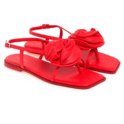 Sandalo flat Vic Matiè in pelle con maxi fiore