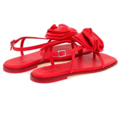 Sandalo flat Vic Matiè in pelle con maxi fiore