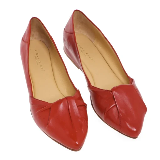 Scarpa Viola Ricci in pelle con annodatura