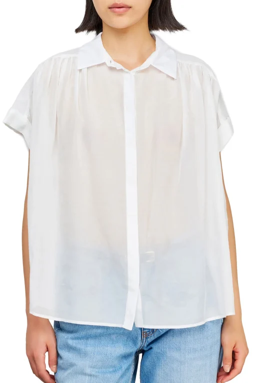 Semicouture blusa Cassiopea in mussola di cotone