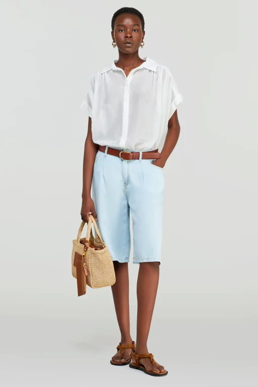 Semicouture blusa Cassiopea in mussola di cotone