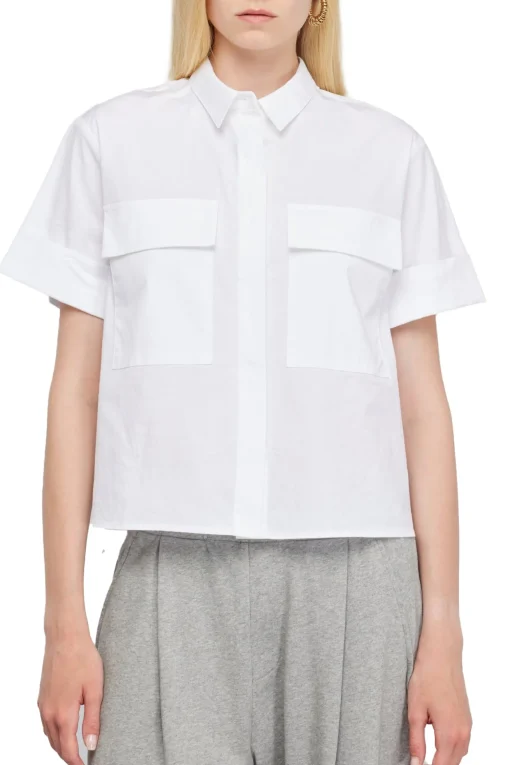 Semicouture camicia Elea in cotone a manica corta