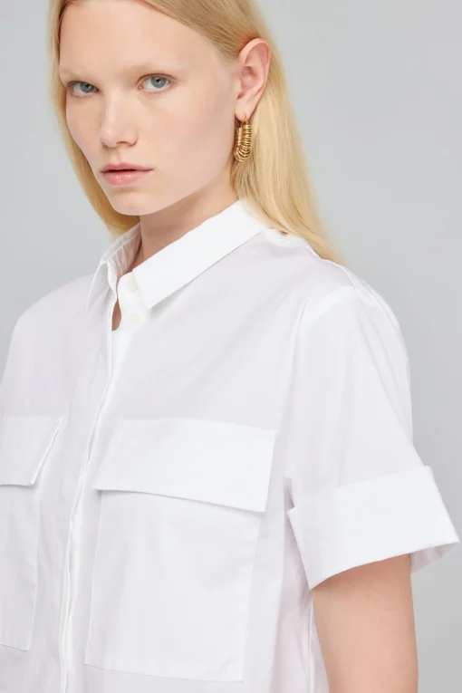 Semicouture camicia Elea in cotone a manica corta