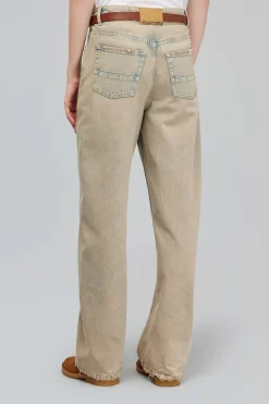 Semicouture panatlone Alexia in denim con lavaggio dirty