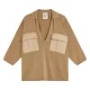 Semicouture polo Dacia in cotone con scollo a V