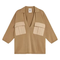 Semicouture polo Dacia in cotone con scollo a V