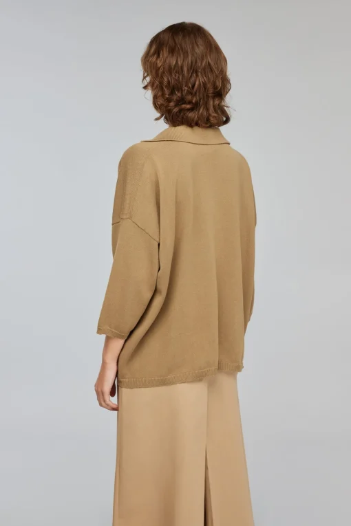 Semicouture polo Dacia in cotone con scollo a V