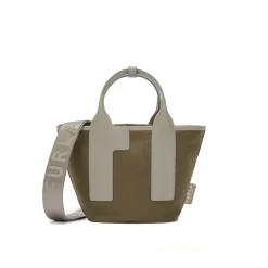 Shopping Furla Piuma S Tote in pelle e tessuto