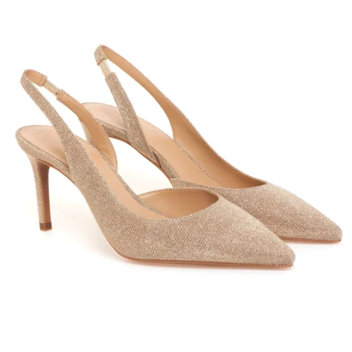 Sling back Michael Kors "Alina Flex" in lurex con tacco 75 mm